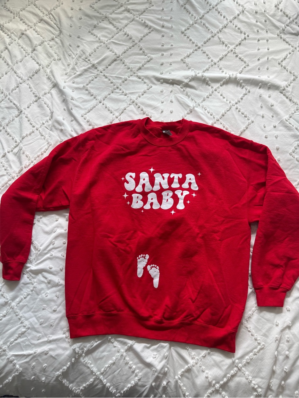 Red "Santa Baby" Graphic Crewneck Sweatshirt